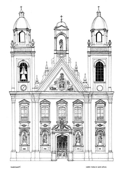 Igrejas Barrocas Brasileiras Desenho De Arquitetura Planta Igreja
