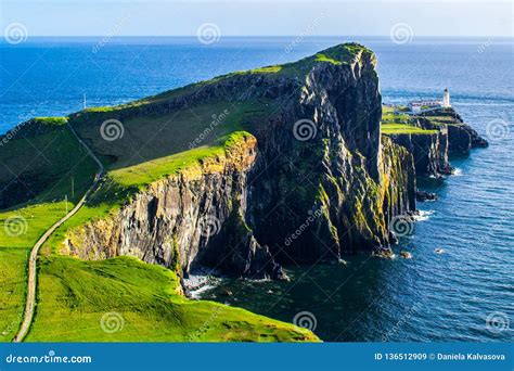 Neist Point Lighthouse Isle Of Skye Scotland Stock Image Image Of