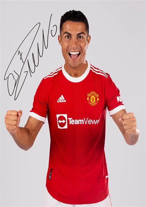 Cristiano Ronaldo Cr7 Manchester United Signed Copy A4 Photo Etsy
