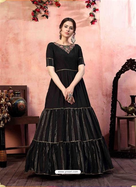 Buy Black Stylish Designer Party Wear Gown Gowns
