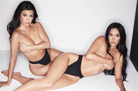 Megan Fox And Kourtney Kardashian Stripped Down To Their Underwear For Kim Kardashians Skim