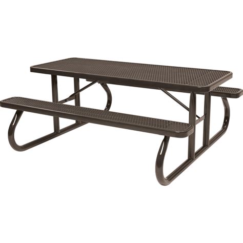 Sun Isle 963 In Brown Steel Rectangle Picnic Table At