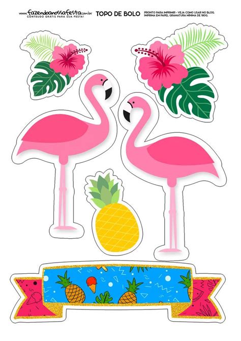 Topo De Bolo Flamingo Fazendo A Nossa Festa Festa De Anivers Rio