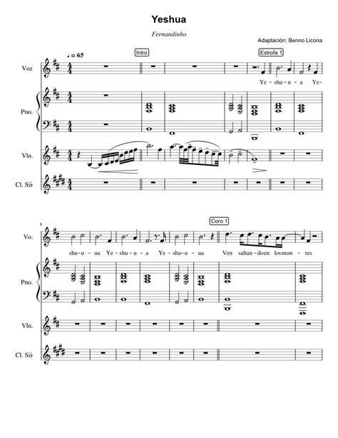 Rota de deus) no musio. Yeshua (Fernandinho) Sheet music for Piano, Violin ...