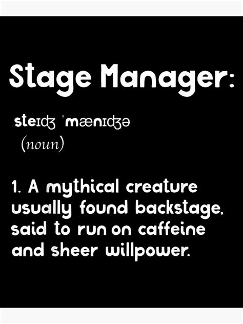 Stage Manager Definition Funny Theater Christmas T Poster By