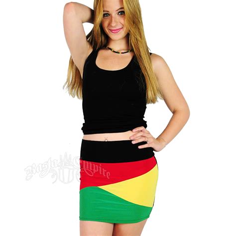 rasta and reggae color block mini skirt
