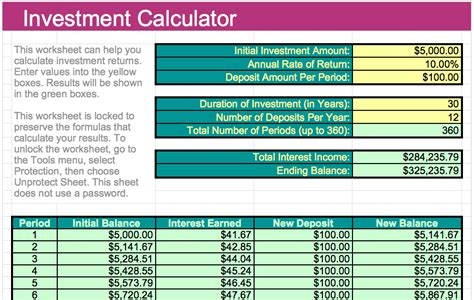Investment Calculator Template For Numbers Free Iwork