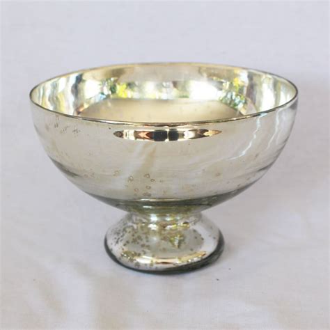 Silver Mercury Glass Pedestal Bowl Wewdding Decorations Mercury