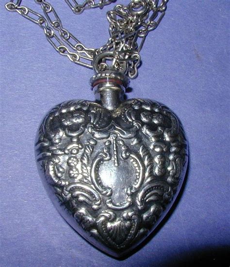 Sterling Silver Repousse Heart Perfume By Vintagegreatgets On Etsy