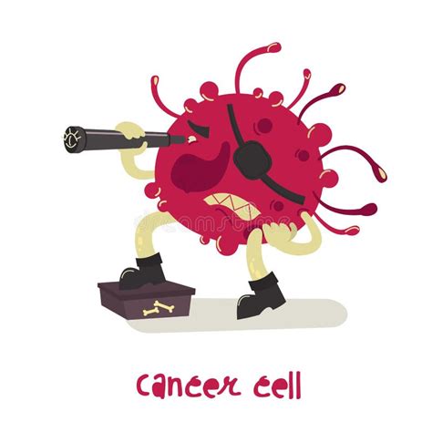 Cellule Cancer Personnage De Dessin Animé Dans Un Style Branché