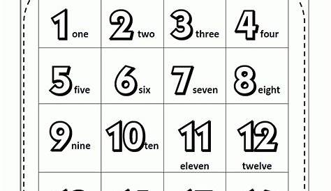 number chart 1 to 20