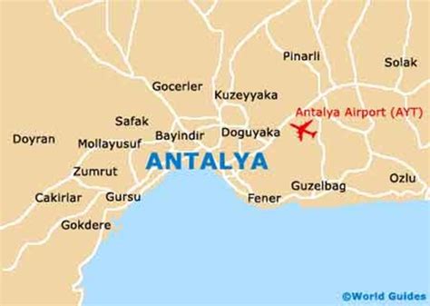 خريطة أنطاليا في تركيا Map Antalya Turkey تركيا