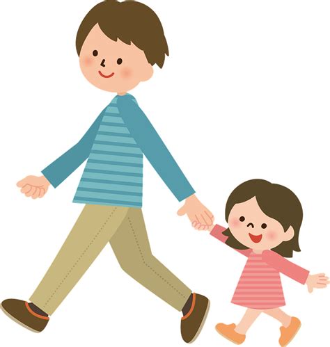 Father And Daughter Are Walking Clipart Free Download Transparent Png