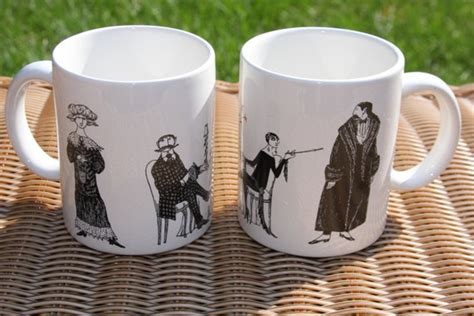 Two Vintage Edward Gorey Pbs Masterpiece Mystery Mugs Cups 2