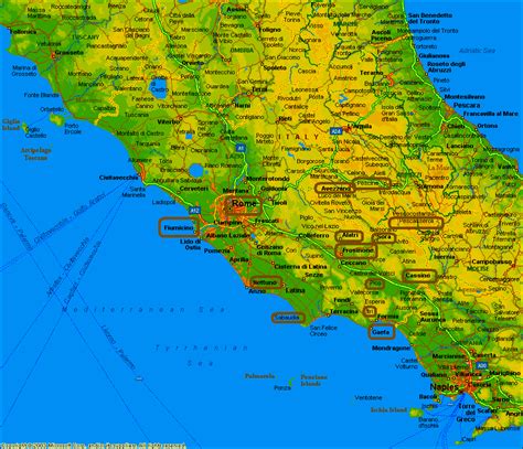 Lazio Map Italy Lazio Map Italy Physical