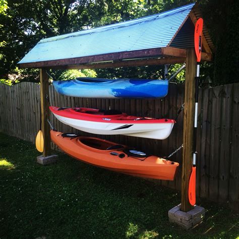 The 2x4s are screwed flat to the wall and you. Kayak rack diy | Kayak rack diy, Kayak storage, Kayak storage rack