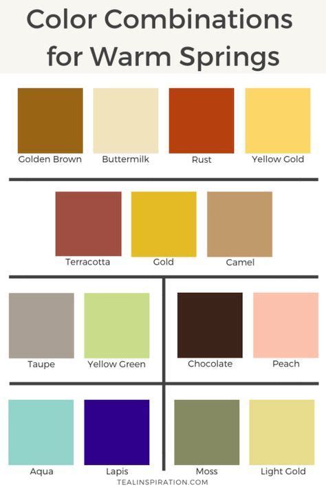 Color Combinations For Warm Springs Warm Spring Colors Warm Spring