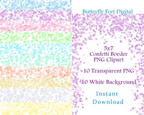 Paper Party And Kids Papercraft Digital Confetti Frames Colorful