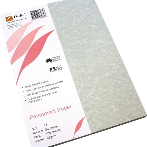 Quill A4 Parchment Paper 90gsm Gunmetal