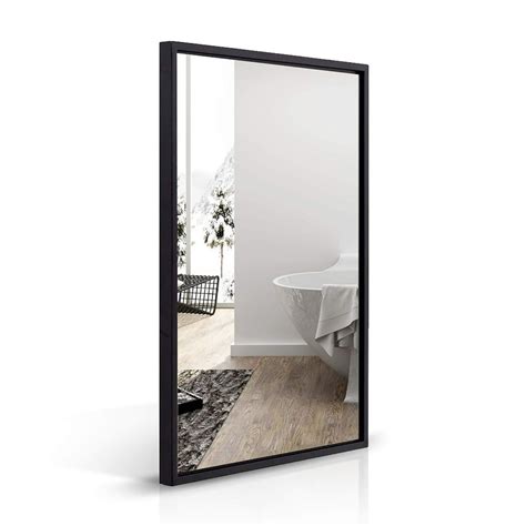 Andy Star Black Bathroom Mirror 24x36matte Black Frame Wall Mirror