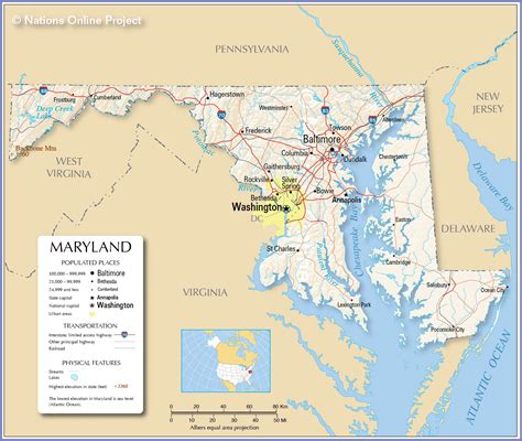 Map Of Maryland Usa