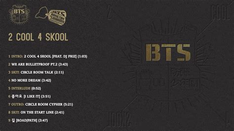 Vietsub Bts 2 Cool 4 Skool Full Album Bts Book Bts Album List