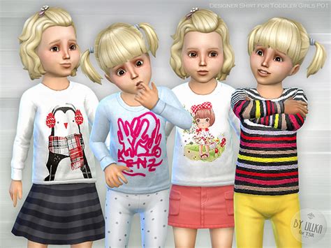 Designer Shirt For Toddler Girls P01 By Lillka At Tsr Sims 4 Updates