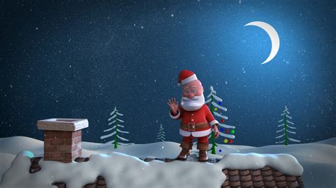 Animated Christmas Card Template Santa Stuck In Chimney Youtube