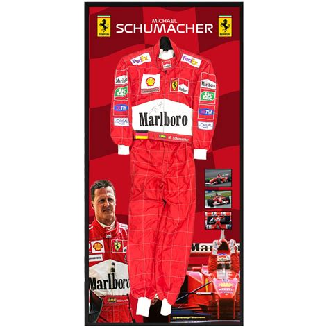 Michael Schumacher Signed Framed Full Size Formula One Race Suit Taylormade Memorabilia