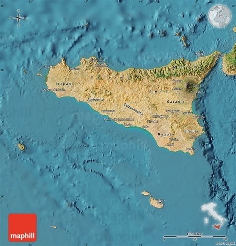 Satellite Map Of Sicilia