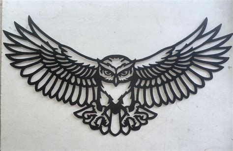 Owl Metal Wall Art Etsy