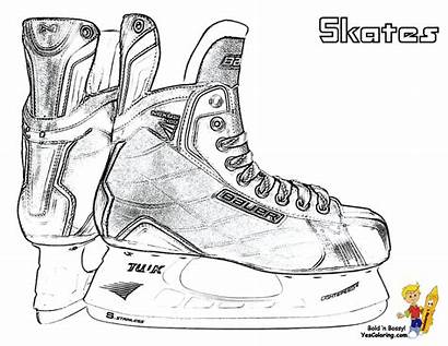 Hockey Coloring Pages Skates Ice Nhl Printable