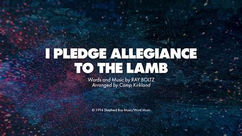 I Pledge Allegiance To The Lamb Satb Piano Track Lyrics Youtube
