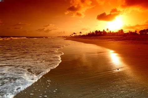 Golden Sunset Beach Sunset Wallpaper Sunset Pictures Sunset Wallpaper