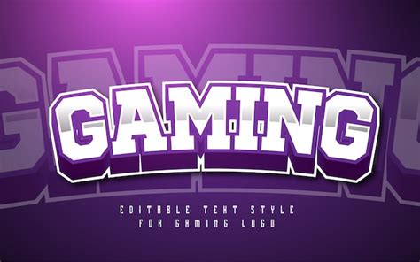 Gaming Logo Text Style Effect Premium Vector