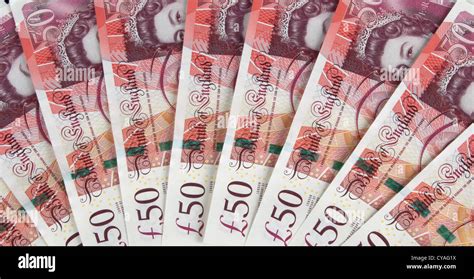 British Sterling Bank Notes Money £50 Pounds Cash Fan 129811money Cu