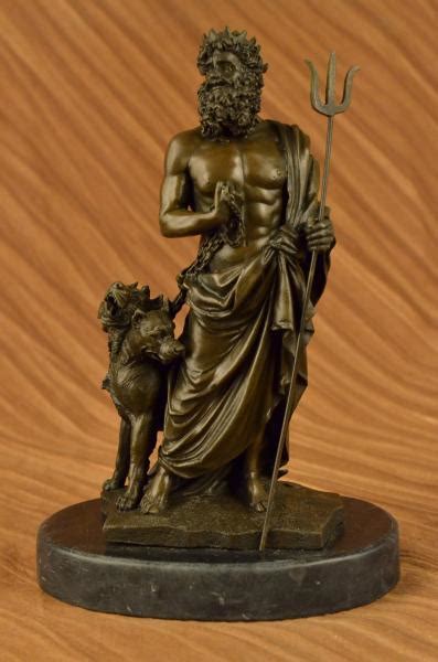 Hades Pluto And Cerberus Hell Dog Hound Greek Roman Underworld Bronze