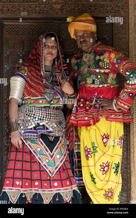 Couple Standing Together In Traditional Rajasthani Costume Jaisalmer Fort Jaisalmer Rajasthan