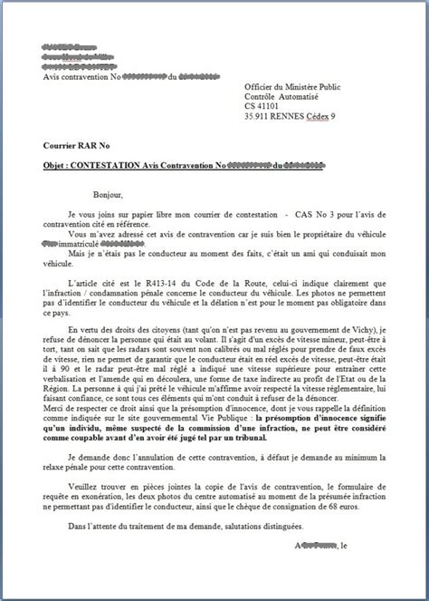 Cochez les cases correspondant à votre situation et à votre type de contestation. exemplaire de lettre de contestation d'amende - Modele de ...