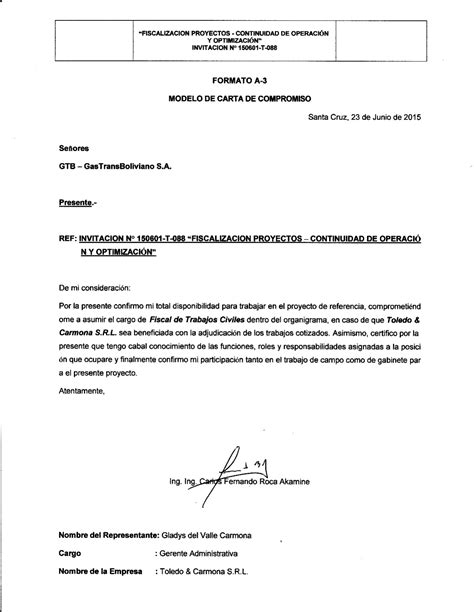 Carta De Compromiso Anexo Inambaridoc Architect Lima Images And