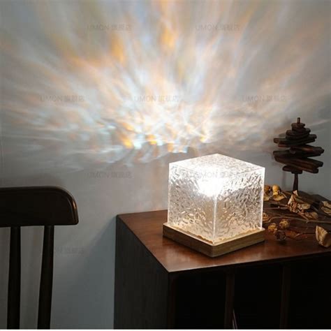 Ice Cube Rotating Dynamic Water Ripple Projection Atmosphere Light