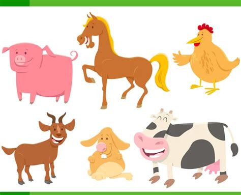 Cartoon Set Of Farm Animals — Stock Vector © Antonbrand 8055113