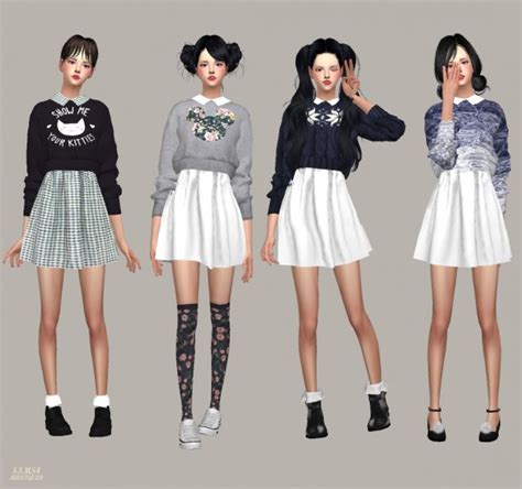 Sims4 Marigold Knit Sweater One Piece • Sims 4 Downloads