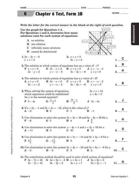 Straightforward advanced unit test 5 answer key. Chapter 6 Test Form 2b Glencoe Algebra 1 - Fill Online ...