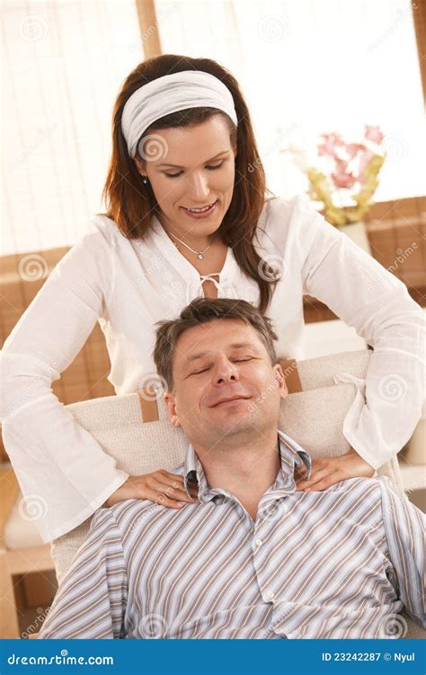 Man Enjoying Massage Stock Image Image Of Mature Eyes 23242287