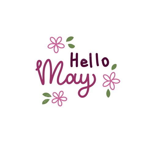 Hello May Hd Transparent Monoline Handlettering Hello May With Pink