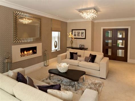 Light Brown Wall Paint Livingroom Luxury Ceiling Glass Lights Fixtures