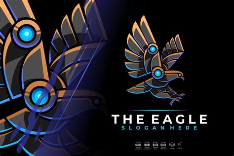 Modern Mecha Robotic Eagle Falcon Logo Graphic By Rupture · Creative Fabrica