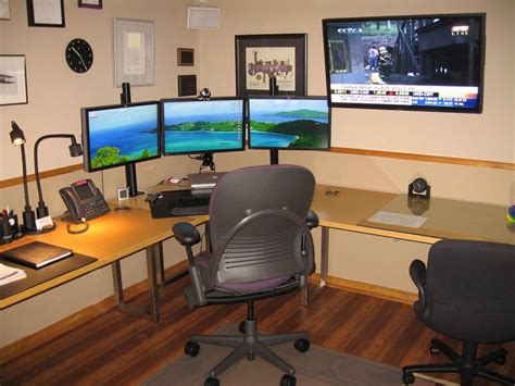 Home Office Setup Ideas Multiple Monitors Working From Home Can