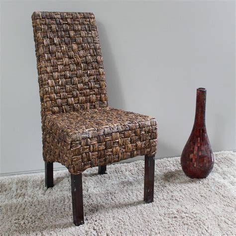 Victor Abaca Basket Weave Dining Chair With Mahogany Hardwood Frame Sg